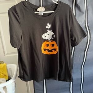 Black and Orange Halloween Pajama Shirt